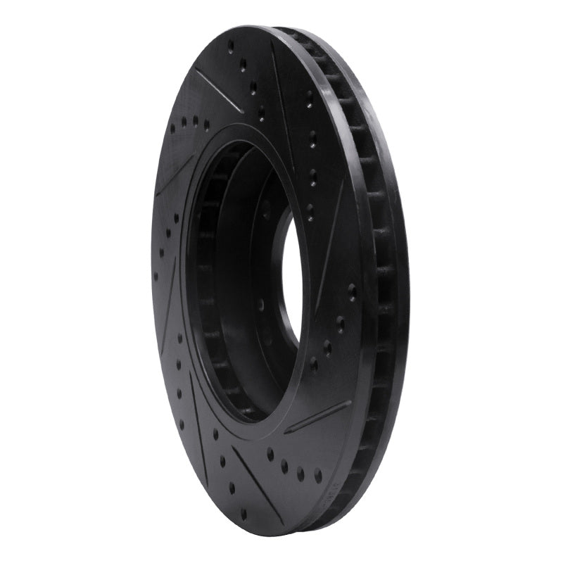 R1 03-06 Kia Sorento Front Left Drilled & Slotted Black Brake Rotor