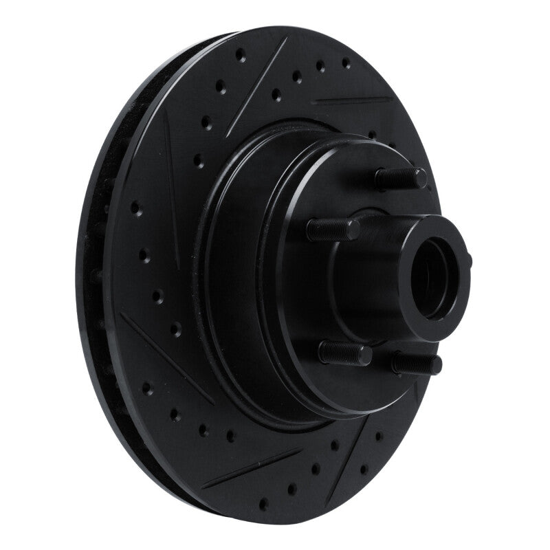R1 74-84 Chrysler Imperial Front Left Drilled & Slotted Black Brake Rotor