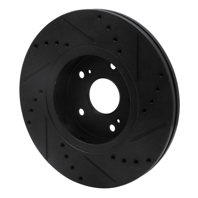 R1 10-13 Suzuki Kizashi Front Left Drilled & Slotted Black Brake Rotor