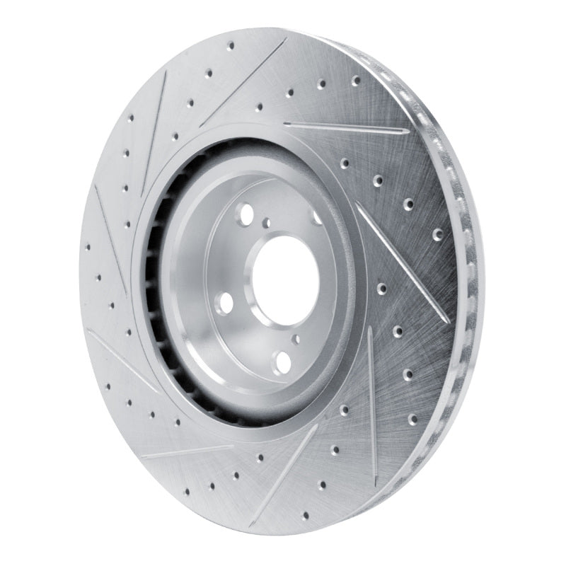 R1 11-25 Lexus GS450H Right Front Drilled & Slotted Silver Brake Rotor
