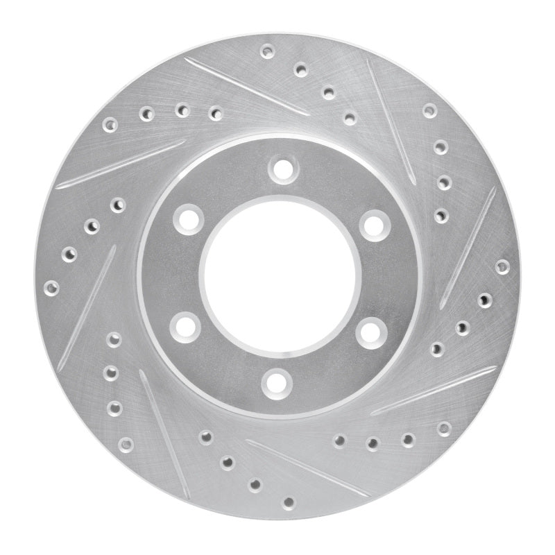 R1 93-98 Toyota T100 Front Right Drilled & Slotted Silver Brake Rotor