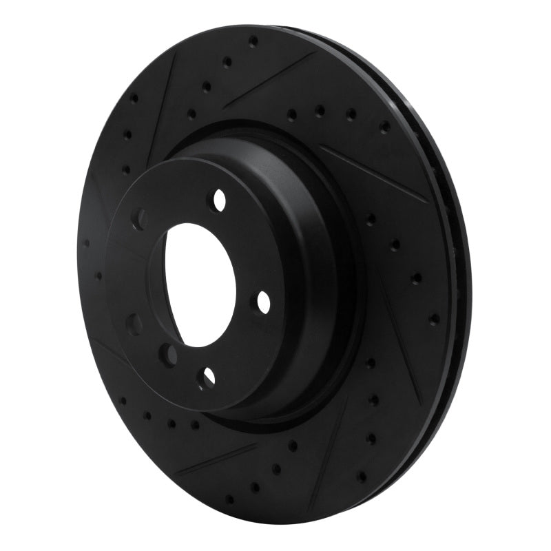 R1 06-12 BMW X1 (USA/Canada) Front Left Drilled & Slotted Black Brake Rotor