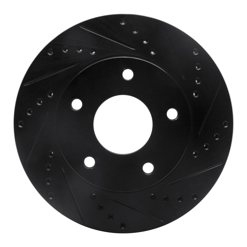 R1 97-05 Chevrolet S10 Front Right Drilled & Slotted Black Brake Rotor