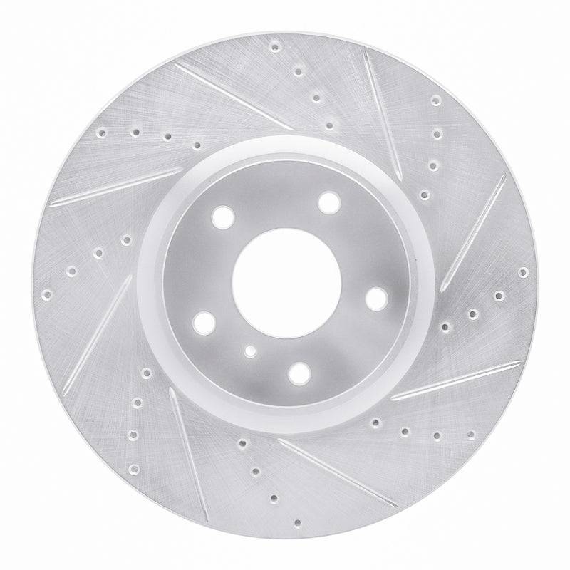 R1 07-15 Infiniti G35 Front Right Drilled & Slotted Silver Brake Rotor