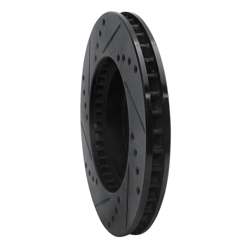 R1 94-00 Toyota Celica Front Right Drilled & Slotted Black Brake Rotor