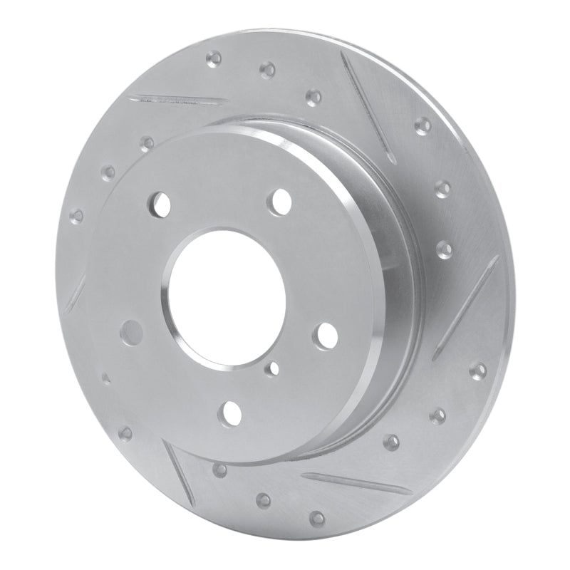 R1 89-91 Mazda RX-7 Rear Right Drilled & Slotted Silver Brake Rotor