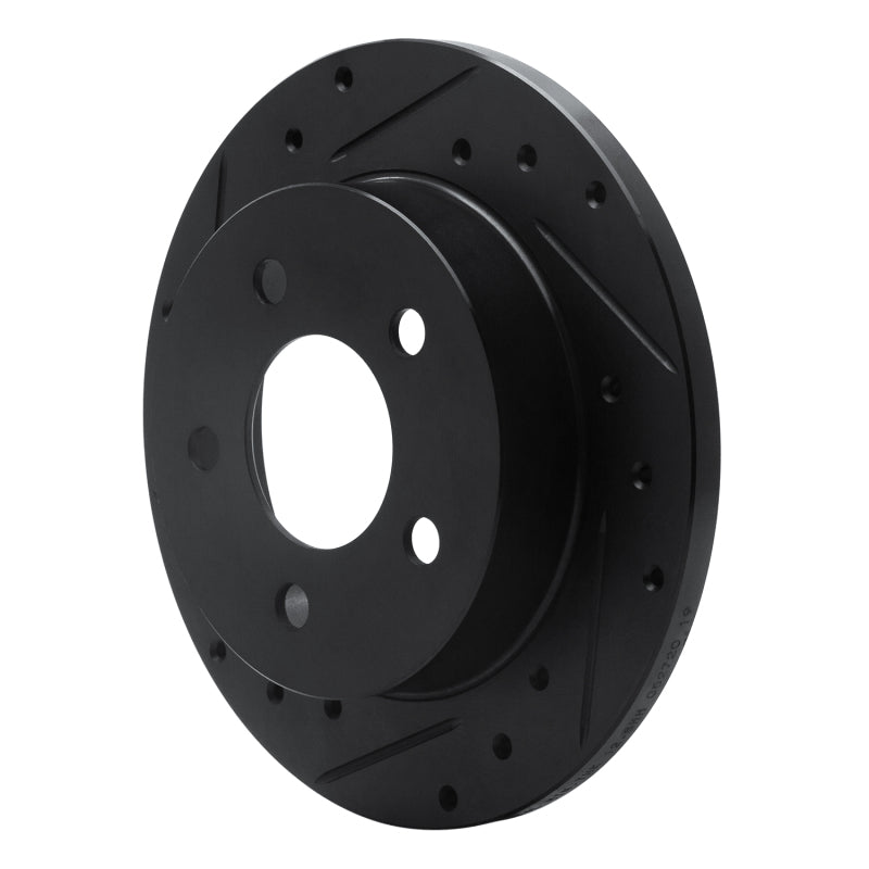 R1 94-04 Ford Mustang Rear Left Drilled & Slotted Black Brake Rotor