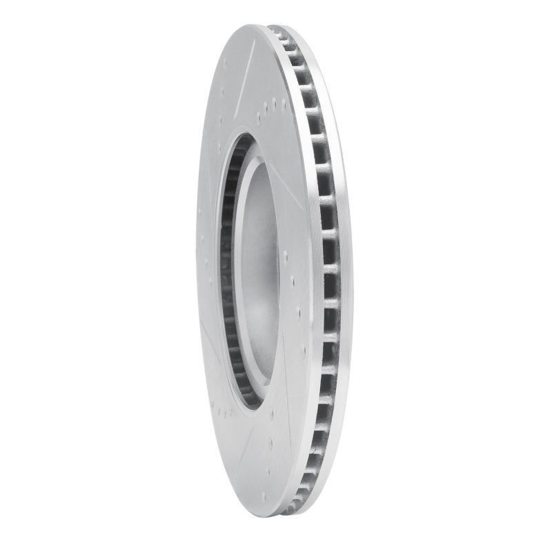 R1 2016-2025 Fiat 124 Spider Front Right Drilled & Slotted Silver Brake Rotor