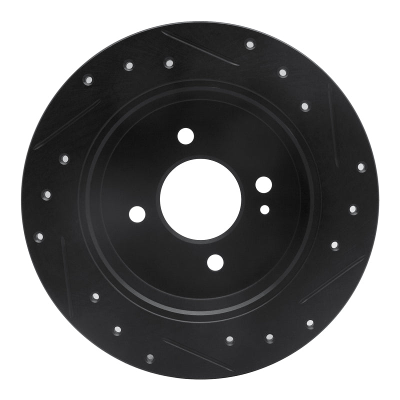 R1 12-25 Dodge Attitude (Mexico) Rear Left Drilled & Slotted Black Brake Rotor