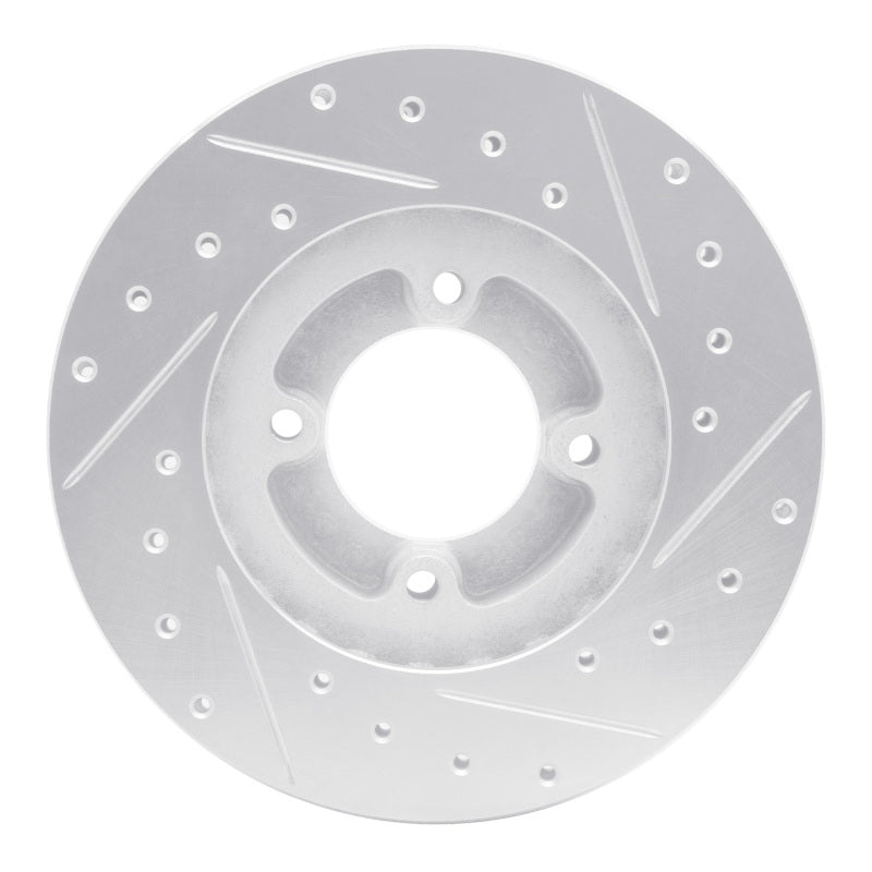 R1 86-89 Toyota Van Wagon Front Left Drilled & Slotted Silver Brake Rotor