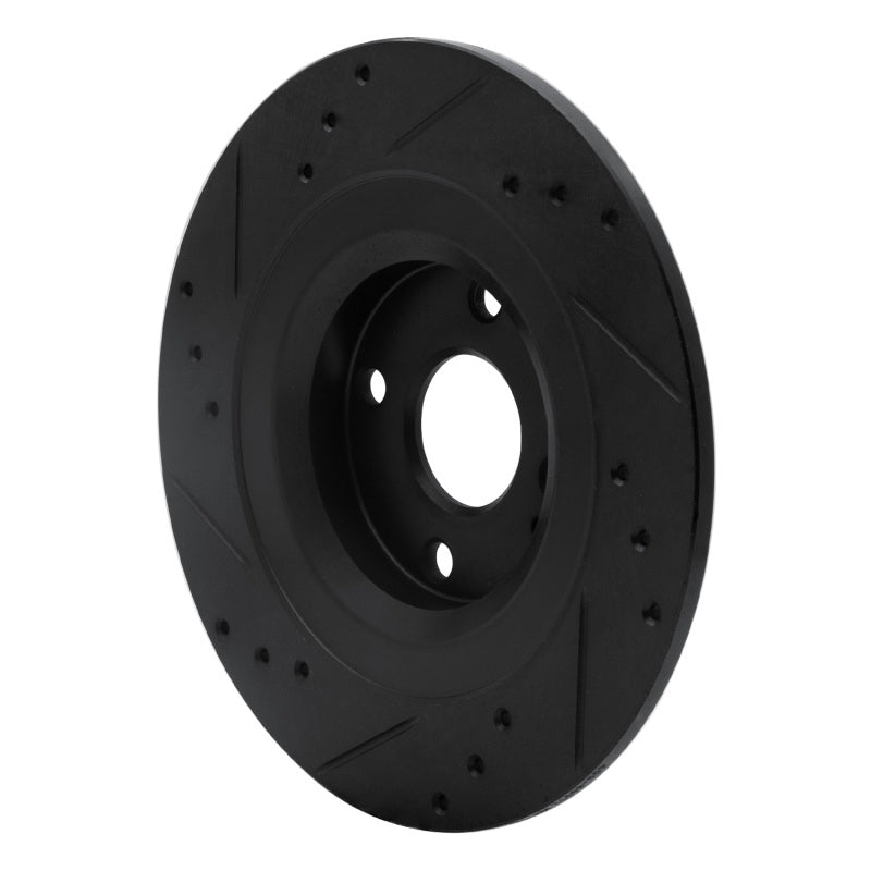 R1 2016-2025 Fiat 124 Spider Rear Right Drilled & Slotted Black Brake Rotor