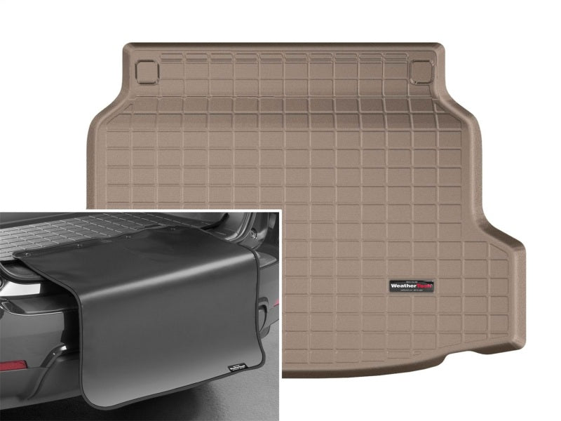 WeatherTech 17+ Honda Civic Hatchback Cargo Liners w/Bumper Protector - Tan (Sport Trim Level Only)