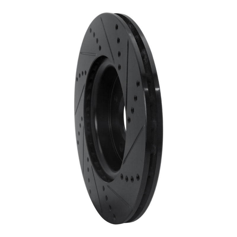 R1 04-06 Nissan Sentra Front Left Drilled & Slotted Black Brake Rotor