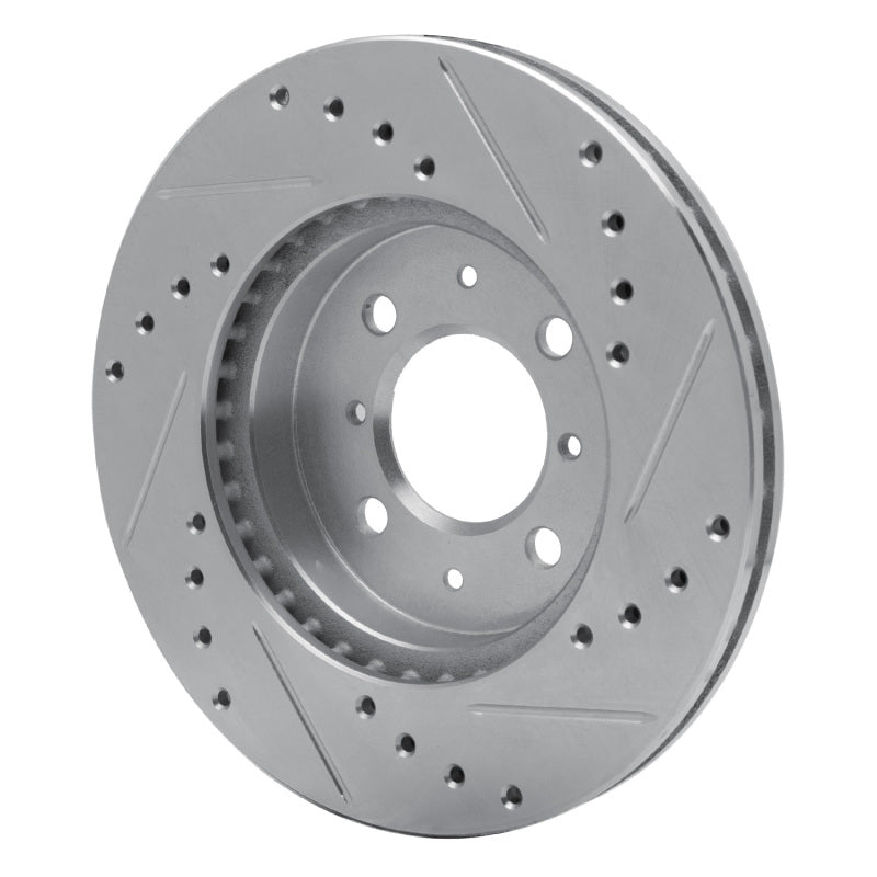 R1 83-84 Toyota Cressida Front Left Drilled & Slotted Silver Brake Rotor