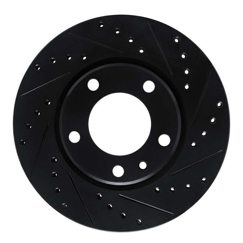R1 88-91 BMW M3 Front Right Drilled & Slotted Black Brake Rotor