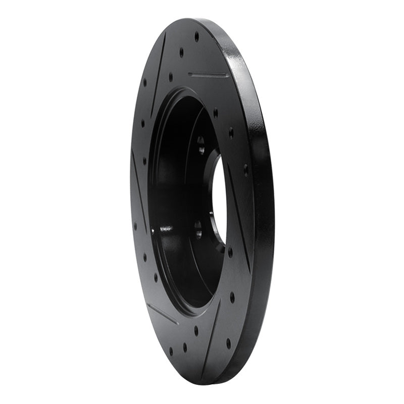 R1 04-16 Buick Allure Rear Right Drilled & Slotted Black Brake Rotor