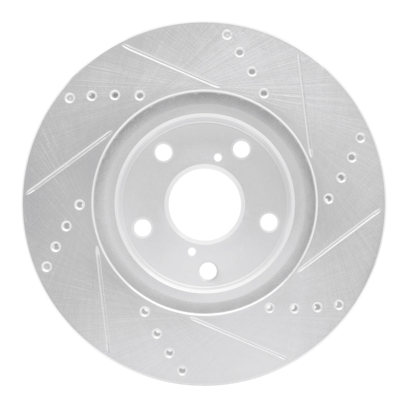 R1 06-15 Lexus IS250 Right Front Drilled & Slotted Silver Brake Rotor