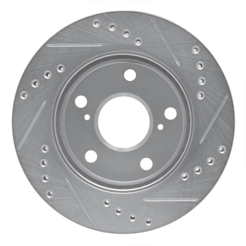 R1 91-94 Toyota Previa Front Left Drilled & Slotted Silver Brake Rotor