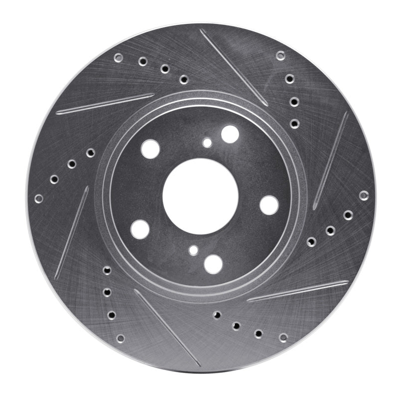 R1 99-07 Lexus ES300 Front Right Drilled & Slotted Silver Brake Rotor