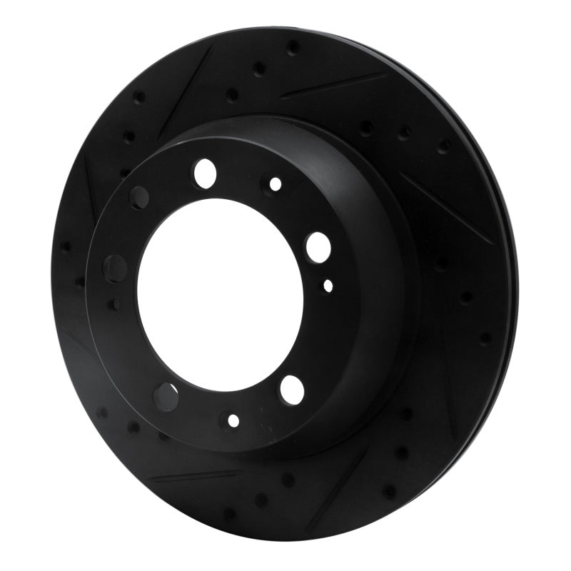 R1 77-88 Porsche 924 Rear Left Drilled & Slotted Black Brake Rotor