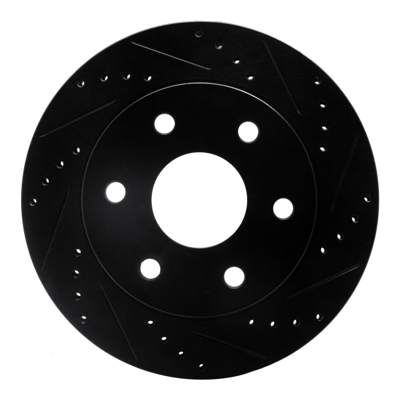 R1 2022-2025 Lexus LX600 Rear Right Drilled & Slotted Black Brake Rotor