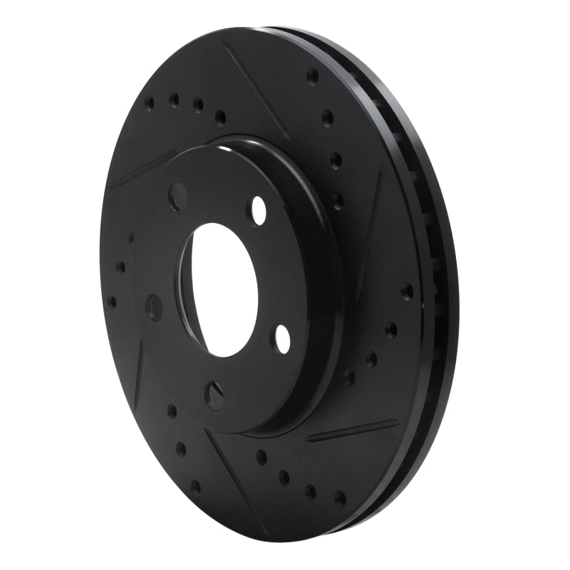 R1 94-04 Ford Mustang Front Right Drilled & Slotted Black Brake Rotor