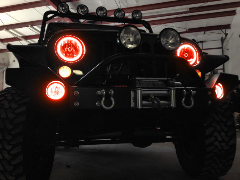 Oracle 07-17 Jeep Wrangler Surface Mount LED Headlight Halo Kit - Amber