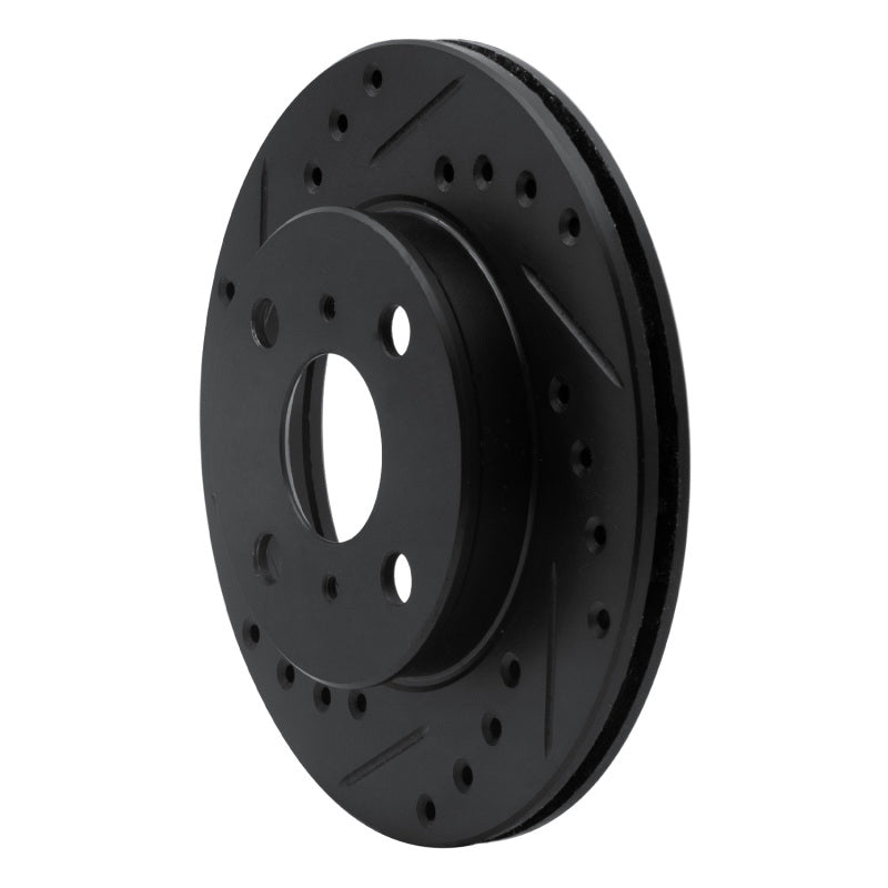R1 91-99 Toyota Paseo Front Left Drilled & Slotted Black Brake Rotor