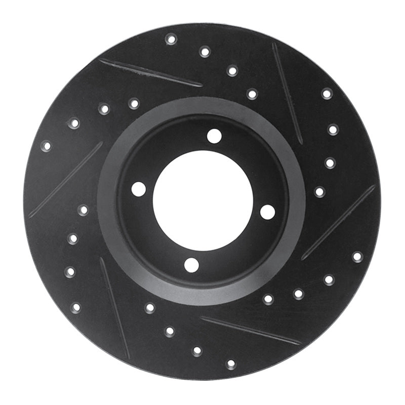 R1 72-82 Toyota CORONA Front Left Drilled & Slotted Black Brake Rotor