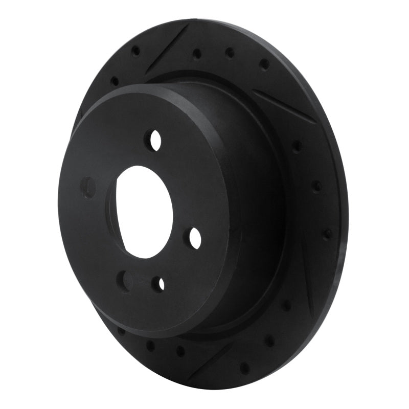 R1 84-91 BMW 325IS Rear Left Drilled & Slotted Black Brake Rotor
