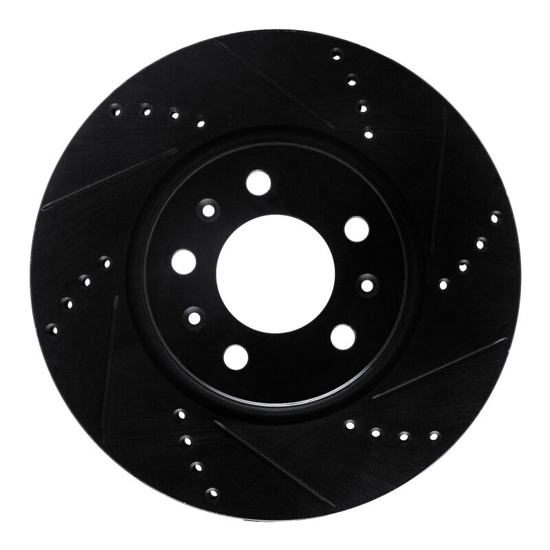 R1 06-10 Pontiac Solstice Front Right Drilled & Slotted Black Brake Rotor