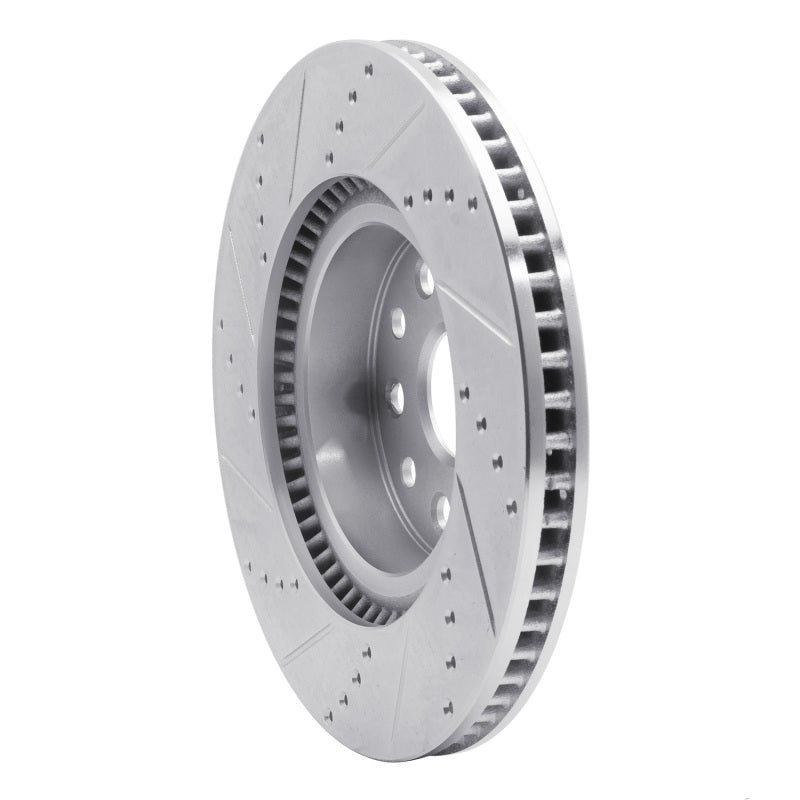R1 07-23 Lexus LS460 Front Right Drilled & Slotted Silver Brake Rotor