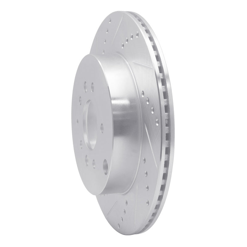 R1 07-15 Mazda CX-9 Rear Left Drilled & Slotted Silver Brake Rotor