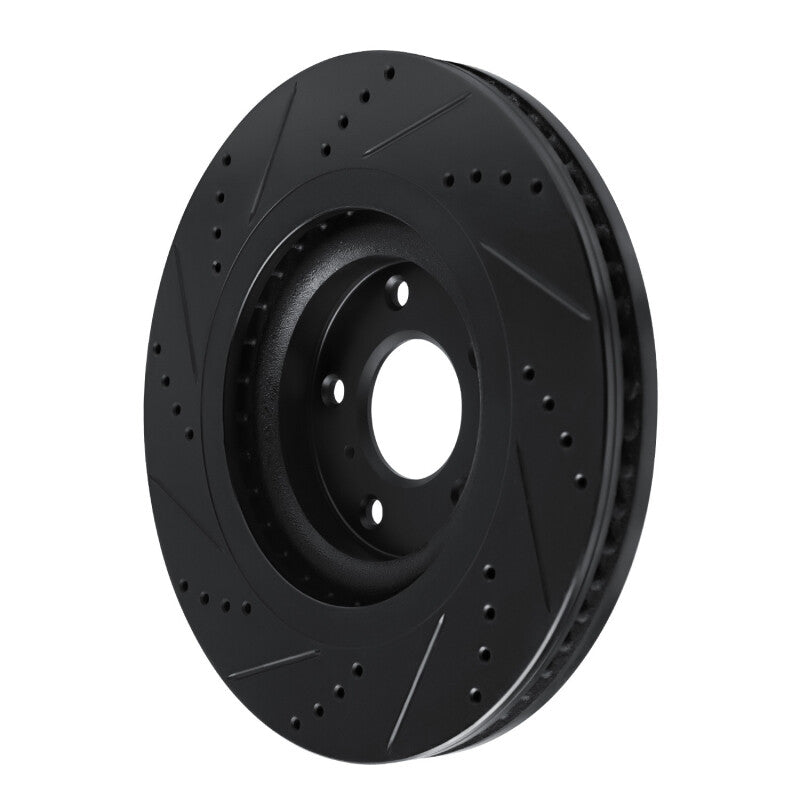 R1 19-24 Infiniti QX50 Front Right Drilled & Slotted Black Brake Rotor