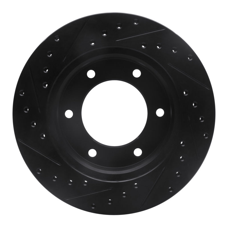 R1 01-04 Honda Passport Front Right Drilled & Slotted Black Brake Rotor