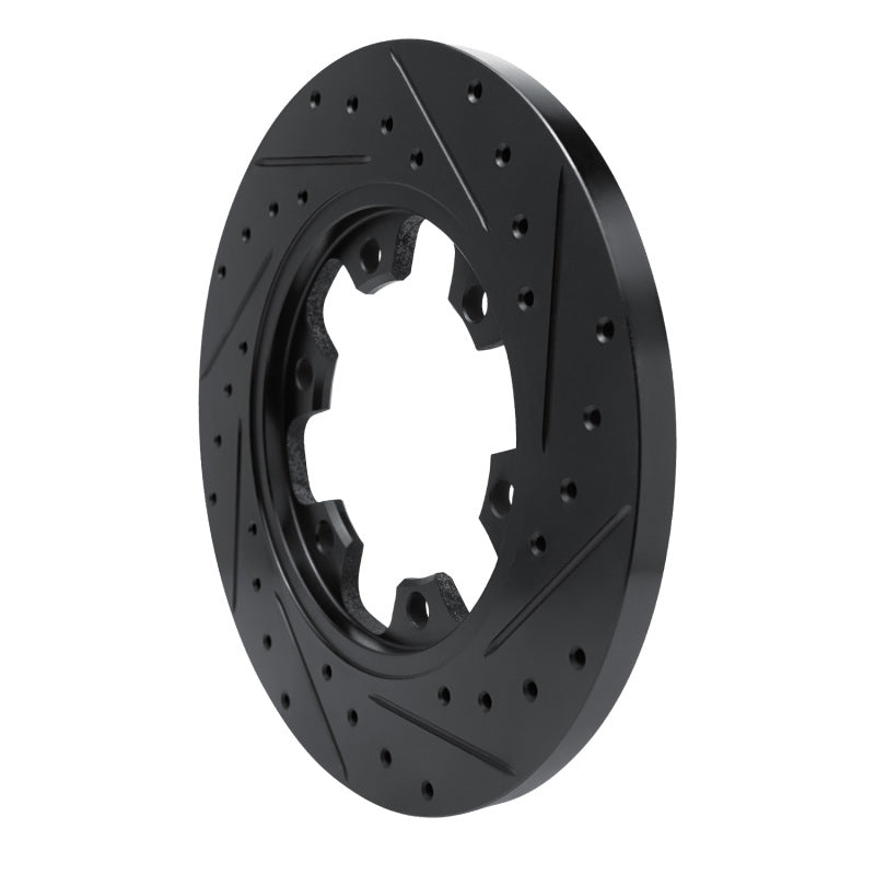 R1 15-25 Ford Transit-350/SRW Rear Left Drilled & Slotted Black Brake Rotor