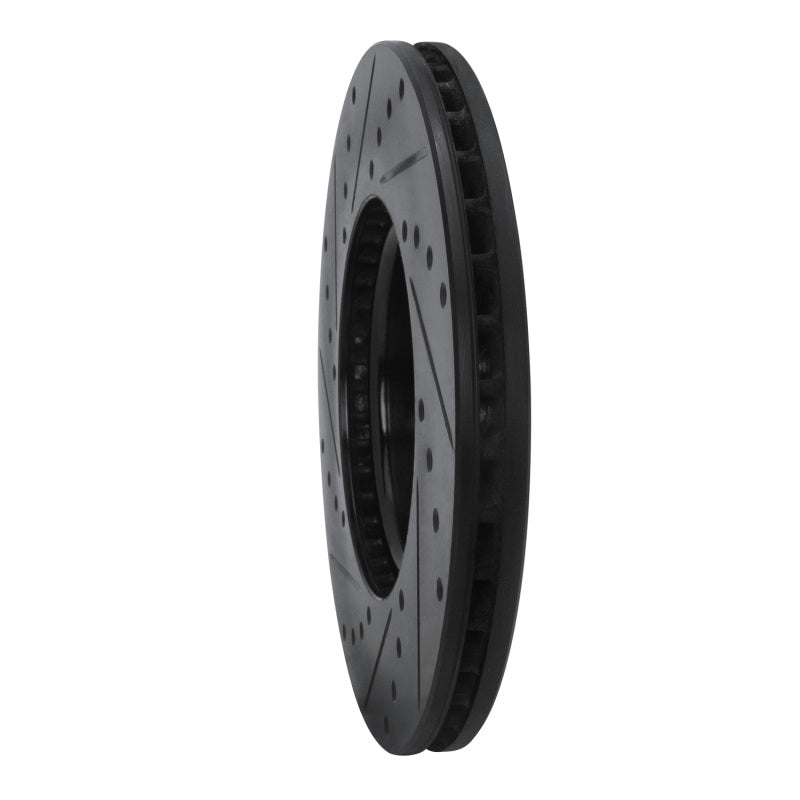 R1 03-11 Cadillac BLS (Mexico) Front Right Drilled & Slotted Black Brake Rotor