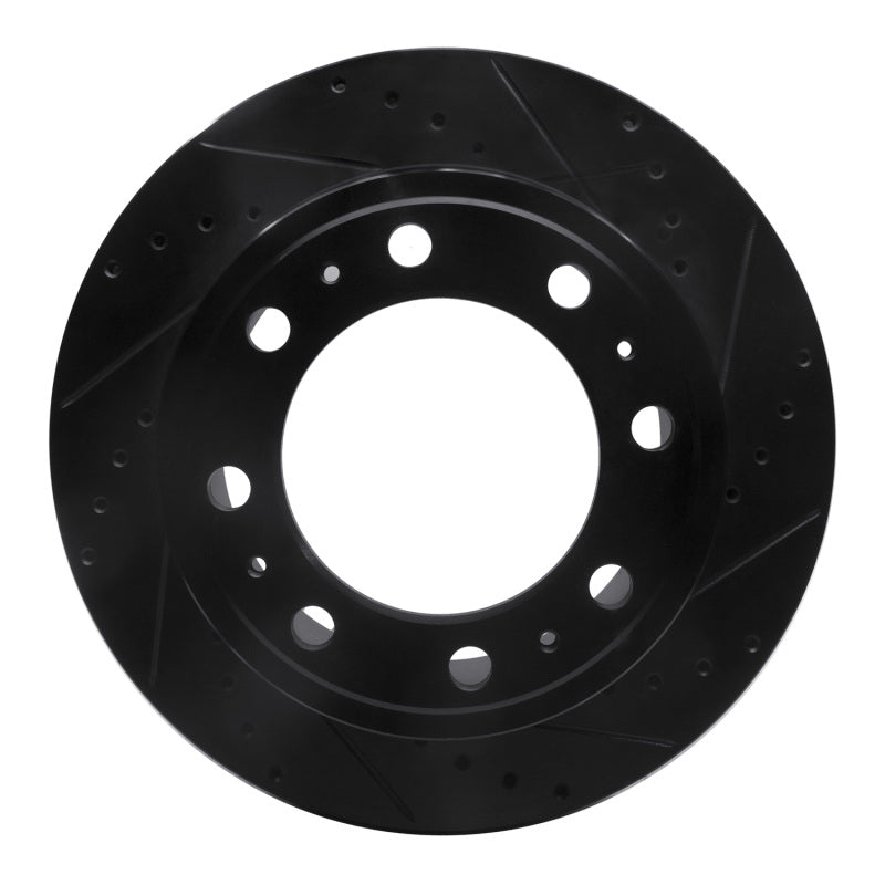 R1 19-25 Ram 3500 Rear Right Drilled & Slotted Black Brake Rotor