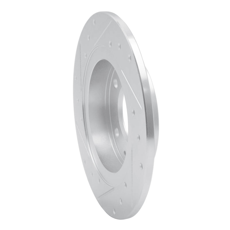 R1 93-03 Ford Probe Rear Right Drilled & Slotted Silver Brake Rotor