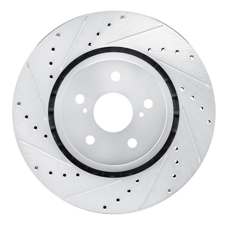R1 21-25 Toyota SIENNA Front Left Drilled & Slotted Silver Brake Rotor