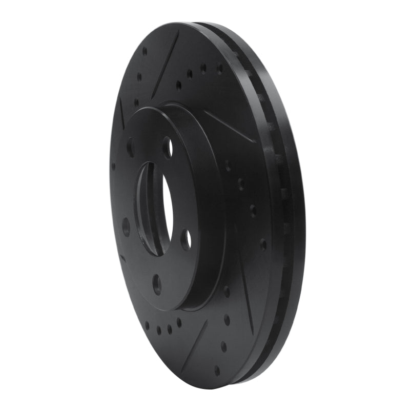 R1 94-04 Ford Mustang Front Left Drilled & Slotted Black Brake Rotor