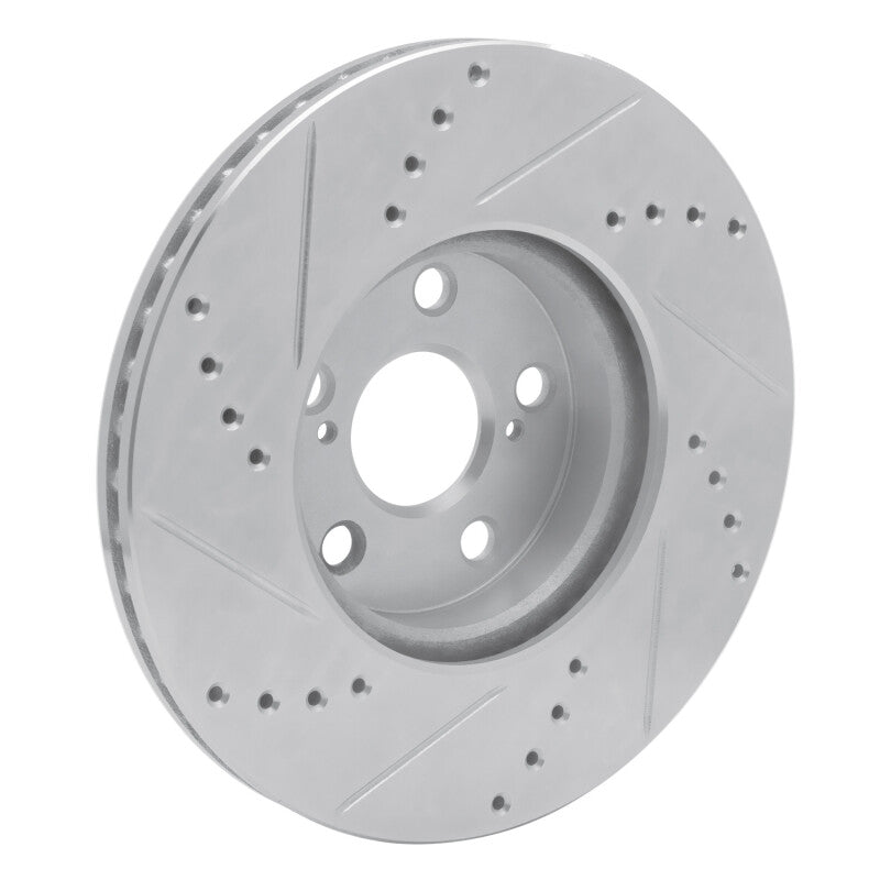 R1 08-19 Pontiac Vibe Front Right Drilled & Slotted Silver Brake Rotor