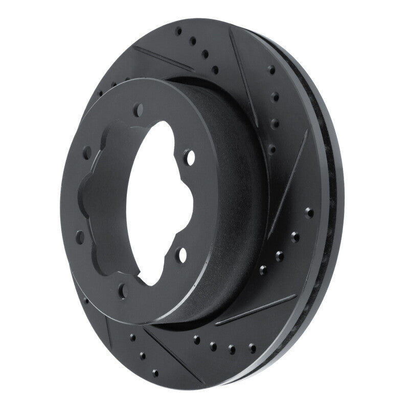 R1 20-25 Ford Transit-350 HD/DRW Rear Right Drilled & Slotted Black Brake Rotor