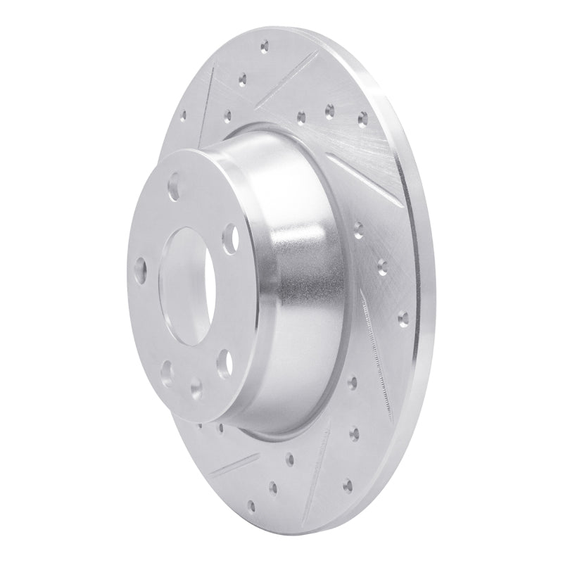 R1 08-15 Audi TT Rear Left Drilled & Slotted Silver Brake Rotor