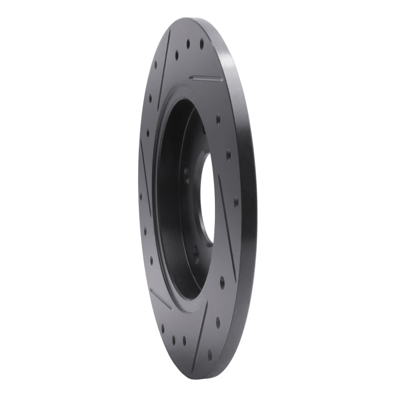 R1 94-99 Buick Regal Rear Right Drilled & Slotted Black Brake Rotor