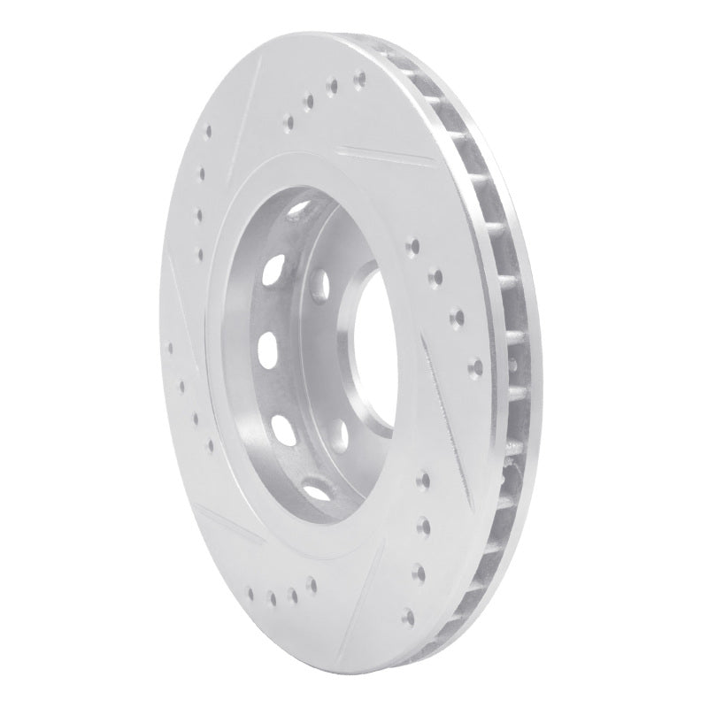 R1 00-02 Audi S4 Rear Right Drilled & Slotted Silver Brake Rotor