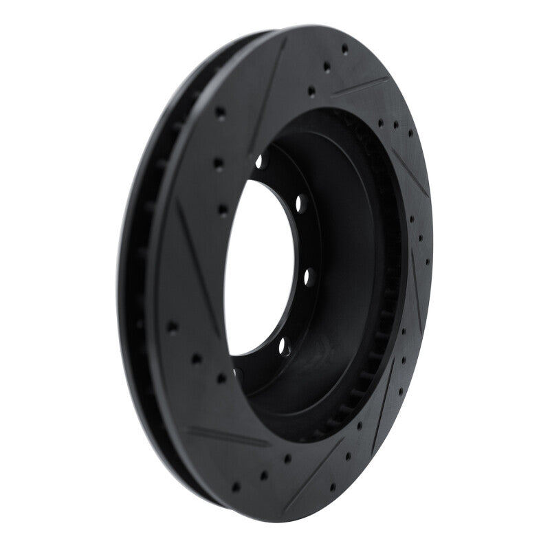 R1 80-93 Dodge W200 Front Right Drilled & Slotted Black Brake Rotor