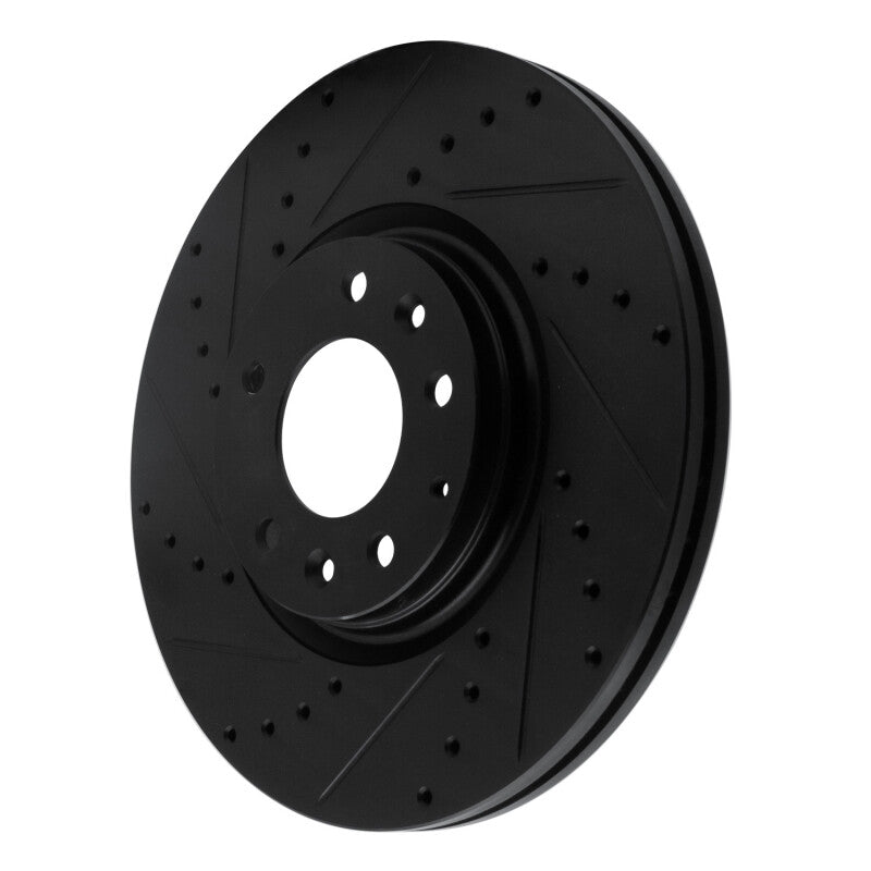 R1 06-07 Mazda 6 Front Left Drilled & Slotted Black Brake Rotor