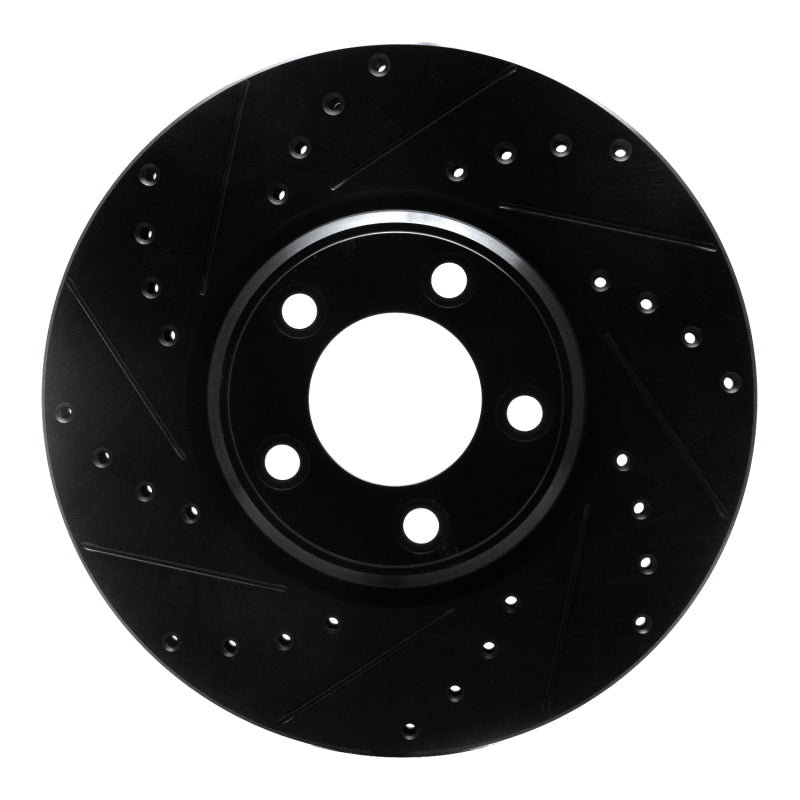 R1 00-06 Ford Thunderbird Front Left Drilled & Slotted Black Brake Rotor