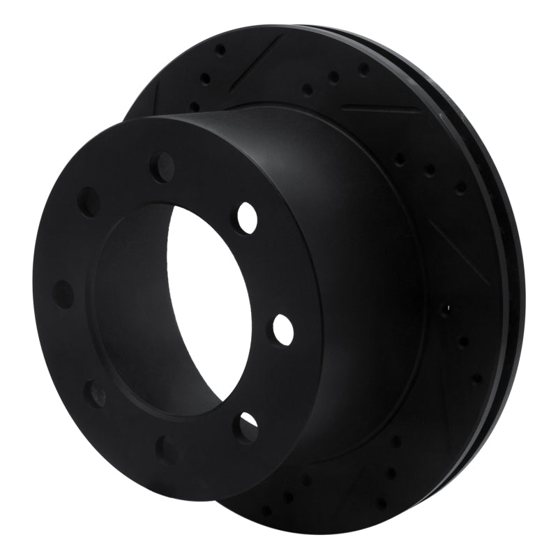 R1 00-02 Dodge Ram 2500 Rear Left Drilled & Slotted Black Brake Rotor